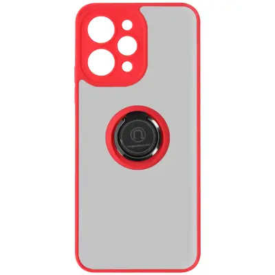 Ovitek za Xiaomi Redmi 12, podpora za kovinski obroc, serija Ringrip - rdeca
