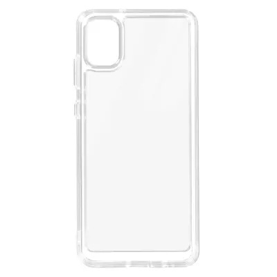 Ovitek za Samsung Galaxy A05, trda hrbtna stran, prilagodljivi vogali, odporen proti udarcem - prozoren