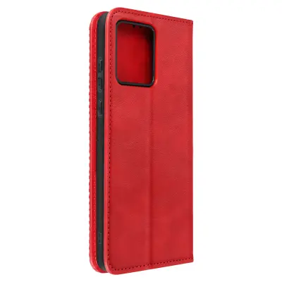 Ovitek za Motorola Moto G84, Wallet Flip, zbirka Geo Red