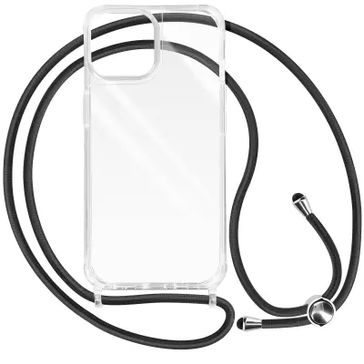 Ovitek s kablom za iPhone 15, trdni ojacani vogali, serija Corda - prozoren