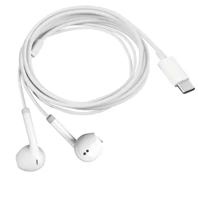 Slušalke USB C, komplet za prostorocno telefoniranje, dolžina funkcije 1,2 m – bele