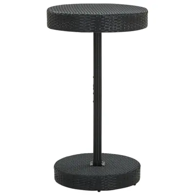 vidaXL Vrtna miza črna 60,5x106 cm poli ratan