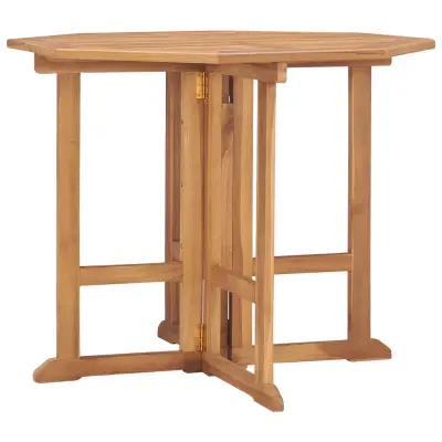 vidaXL Zložljiva vrtna jedilna miza 90x90x75 cm trdna tikovina