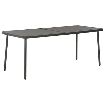 vidaXL Vrtna miza temno siva 180x83x72 cm jeklo