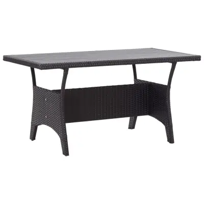 vidaXL Vrtna miza črna 120x70x66 cm poli ratan