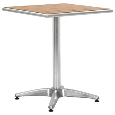 vidaXL Vrtna miza srebrna 60x60x70 cm aluminij in WPC