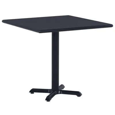 vidaXL Vrtna miza črna 80x80x75 cm