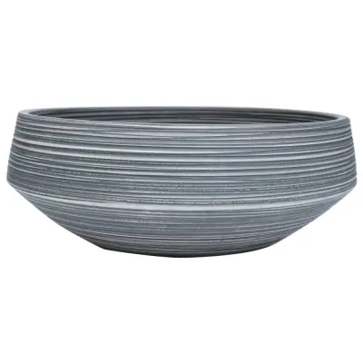 vidaXL Nadpultni umivalnik siv okrogel Φ41x14 cm keramika