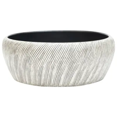vidaXL Nadpultni umivalnik črn in siv okrogel Φ41x14 cm keramika