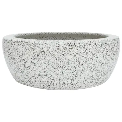 vidaXL Nadpultni umivalnik siv okrogel Φ41x14 cm keramika