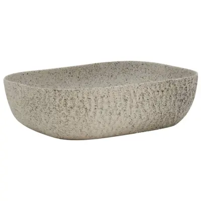 vidaXL Nadpultni umivalnik siv pravokoten 48x37,5x13,5 cm keramika