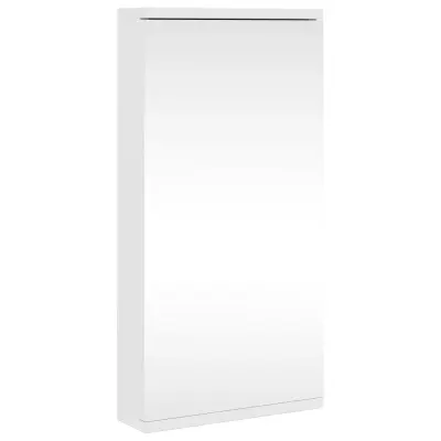 vidaXL Kotna kopalniška omarica z ogledalom bela 30x24x60 cm