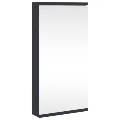 vidaXL Kotna kopalniška omarica z ogledalom siva 30x24x60 cm