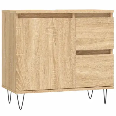 vidaXL Kopalniška omarica sonoma hrast 65x33x60 cm inženirski les