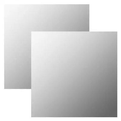 vidaXL Stensko ogledalo 2 kosa 50x50 cm kvadratno steklo