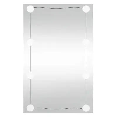 vidaXL Stensko ogledalo z LED lučmi 50x80 cm stekleno pravokotno