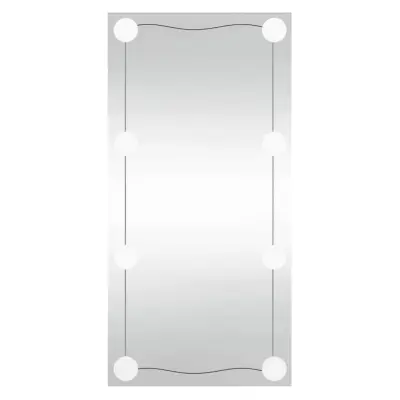 vidaXL Stensko ogledalo z LED lučmi 30x60 cm stekleno pravokotno