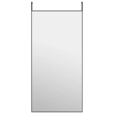 vidaXL Ogledalo za vrata črno 50x100 cm steklo in aluminij