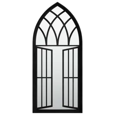 vidaXL Ogledalo črno 100x45 cm železno za notranjo uporabo