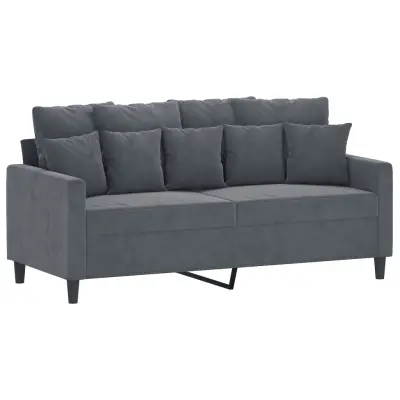 vidaXL Dvosed temno siv 140 cm žamet