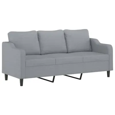 vidaXL Kavč trosed svetlo siv 180 cm blago