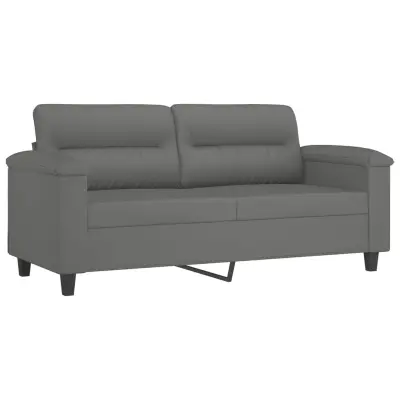vidaXL Dvosed temno siv 140 cm tkanina iz mikrovlaken