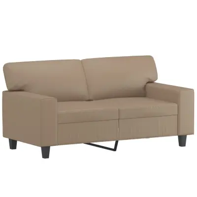 vidaXL Dvosed kapučino barve 120 cm umetno usnje