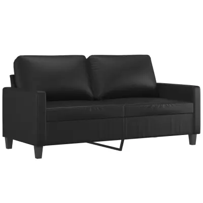 vidaXL Dvosed črna 140 cm umetno usnje