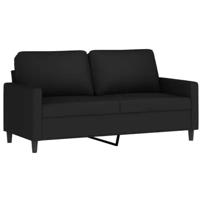 vidaXL Kavč dvosed črn 140 cm žamet