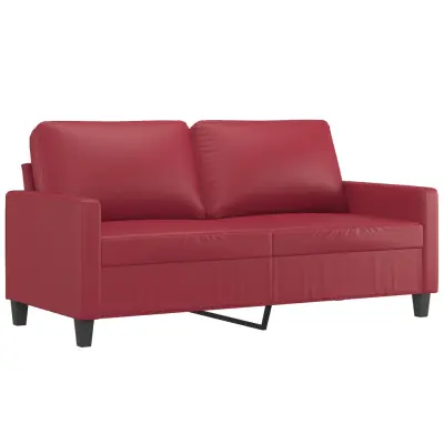 vidaXL Dvosed vinsko rdeč 140 cm umetno usnje