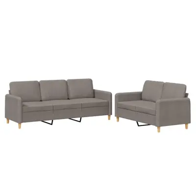 vidaXL Sedežna garnitura 2-delna z blazinami taupe blago