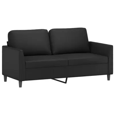 vidaXL Dvosed črna 140 cm umetno usnje