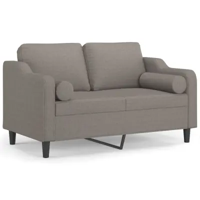 vidaXL Kavč dvosed z blazinami taupe 120 cm blago