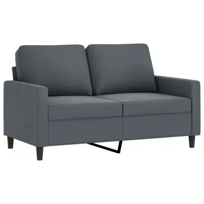 vidaXL Dvosed temno siv 120 cm žamet