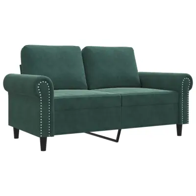 vidaXL Dvosed temno zelen 120 cm žamet