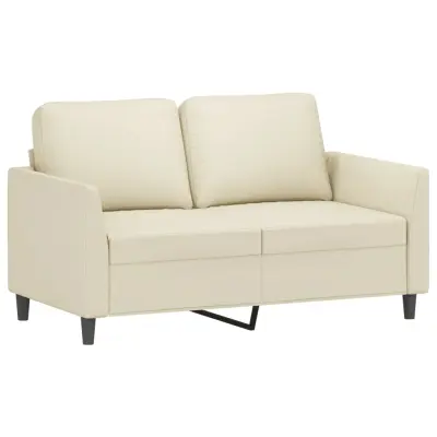vidaXL Dvosed krem 120 cm umetno usnje