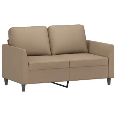 vidaXL Dvosed kapučino barve 120 cm umetno usnje