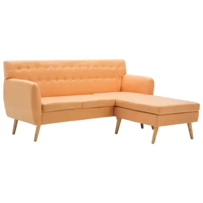vidaXL Kavč L oblike z oblogo iz blaga 171,5x138x81,5 cm oranžne barve