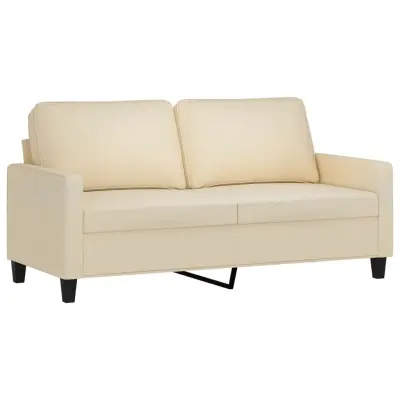 vidaXL Kavč dvosed krem 140 cm blago