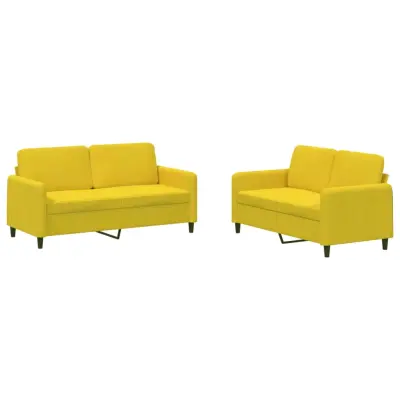 vidaXL Sedežna garnitura 2-delna rumen žamet