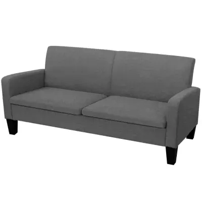 vidaXL Kavč trosed 180x65x76 cm temno siv