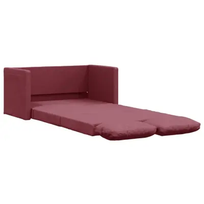 vidaXL Talni raztegljiv kavč 2 v 1 vinsko rdeča 112x174x55 cm blago