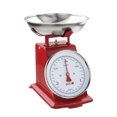 Mehanska tehtnica 10g-3kg / rdeča / kovina, inox