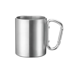 Lonček Mug s karabinom 300 ml / inox, aluminij