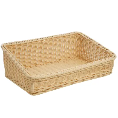 Pravokotna košara za kruh 60x40xh11/20cm / pp, inox