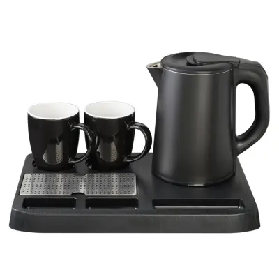 Set grelnik za vodo, pladenj, 2 lončka WK9102 / inox, keramika, abs