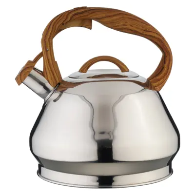 Čajnik z ročajem v imitaciji lesa 3,4l / indukcija / inox, pvc