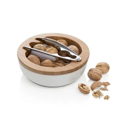 KLešče za orehe in skledica 19,5cm / porcelan, inox