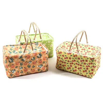 Piknik košara Pomlad 39x26x20cm / več vzorcev / pvc