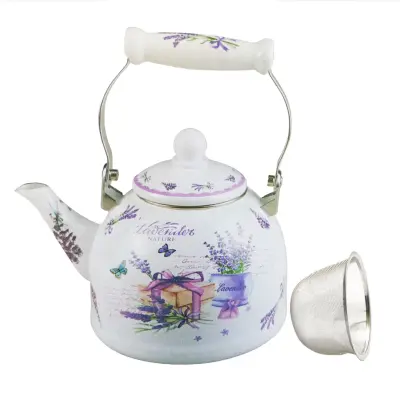 Čajnik s cedilom lavanda 2l / indukcija / emajl, inox